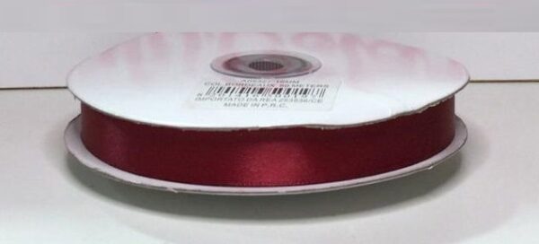 Rotolo Nastro Doppio Raso Bordeaux 16 mm 50 metri *