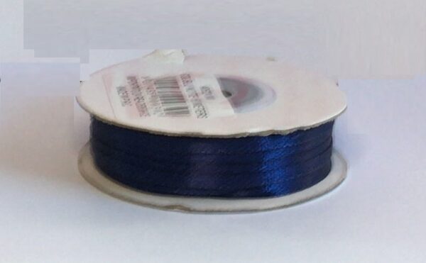 Rotolo Nastro Doppio Raso Blu Notte 3 mm 50 mt *