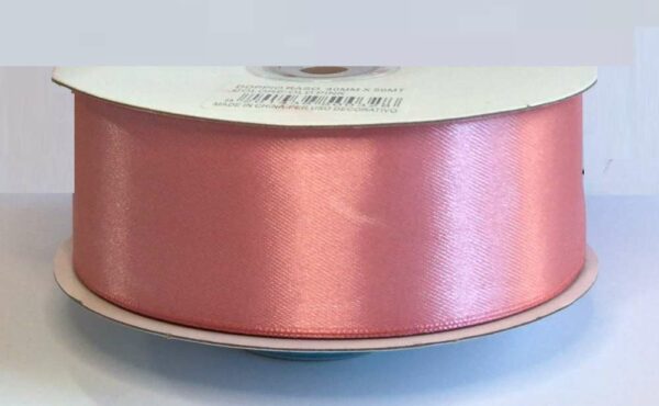 Rotolo Nastro Doppio Raso Rosa Antico 40 mm 50 metri *