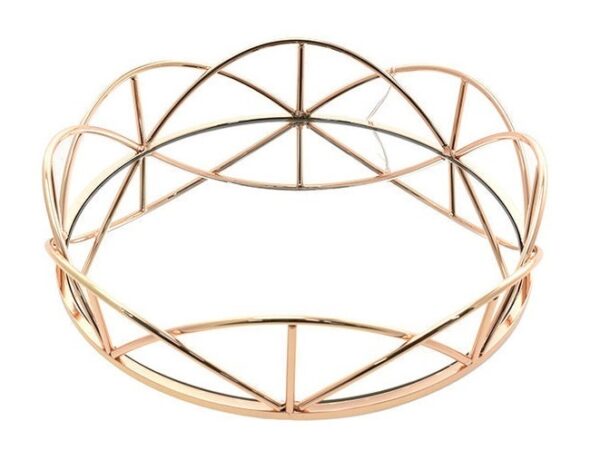 Centrotavola Oro con vetro diametro 29 cm *