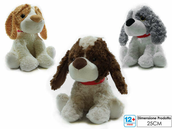Peluche 25 cm Cagnolino seduto con fiocco *