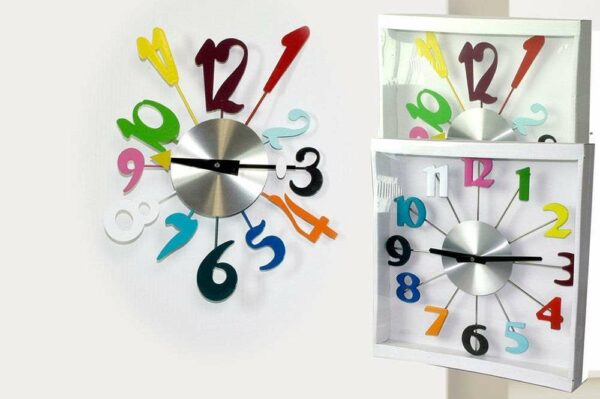 Orologio colorato con numeri 38x34 cm *