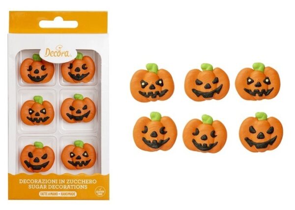 Decorazioni in Zucchero Zucche 6 pezzi *