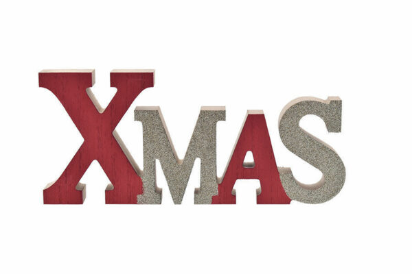 Scritta Xmas 23x10x2 cm Rosso Metal *