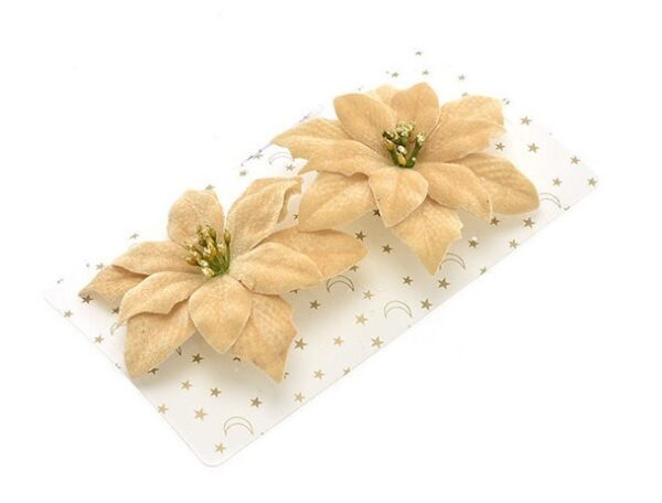 Stella Natale Champagne con clip 2 pezzi *