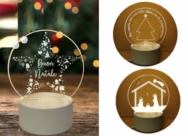 Lampada tonda Christmas plexiglass con LED *