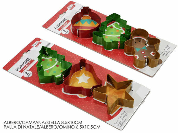 Set 3 formine in acciaio per biscotti natalizi *