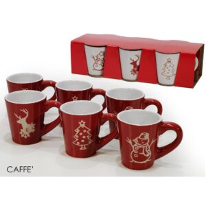 1 Conf Tazzine Caffè 6 cl decorazione natalizia 6 pz Colori e fantasie assortite