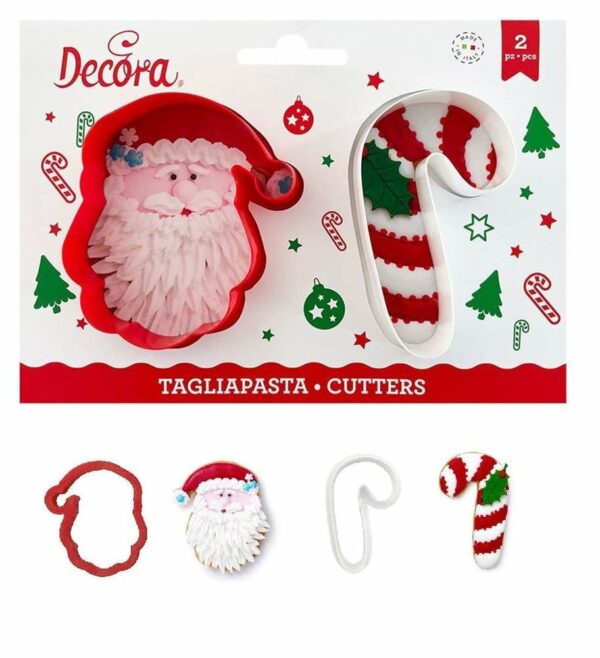 Set 2 Tagliapasta Babbo Natale e Candy Cane *