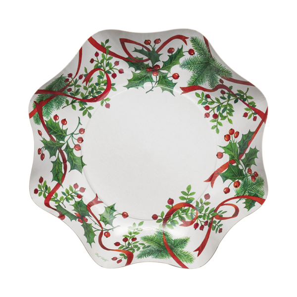 Piatti in carta fondi 22 cm Christmas Time 8 pezzi *