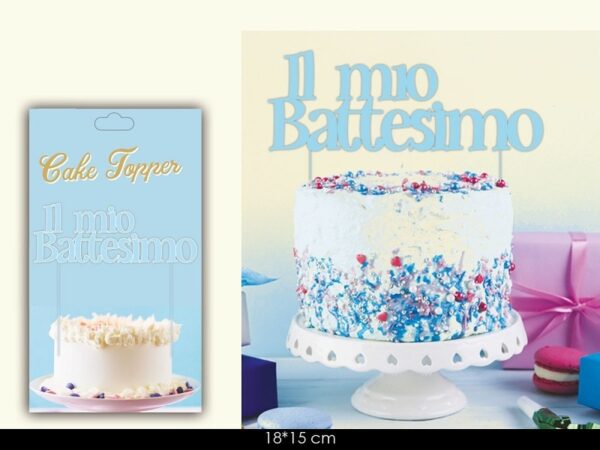 Cake Topper Il Mio Battesimo Azzurro *
