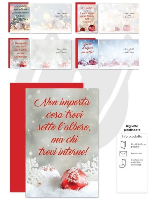 Biglietto Natale Auguri con busta 11,5x17 cm *