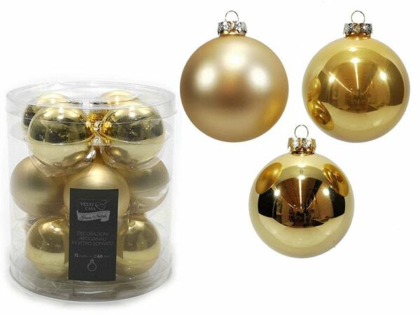 Set 12 palle in vetro 60 mm Oro *