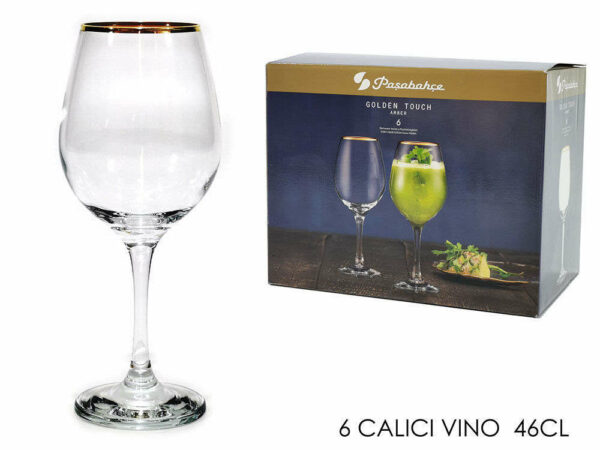 Set 6 Calici Amber bordo Oro per vino 46 Cl *