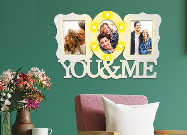 Cornice 3 foto You e Me 42x28 cm con luci *