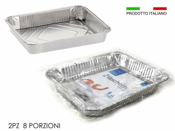2 Vaschette in alluminio 8 porzioni *