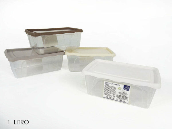 Contenitore 1litro rettangolare con coperchio *