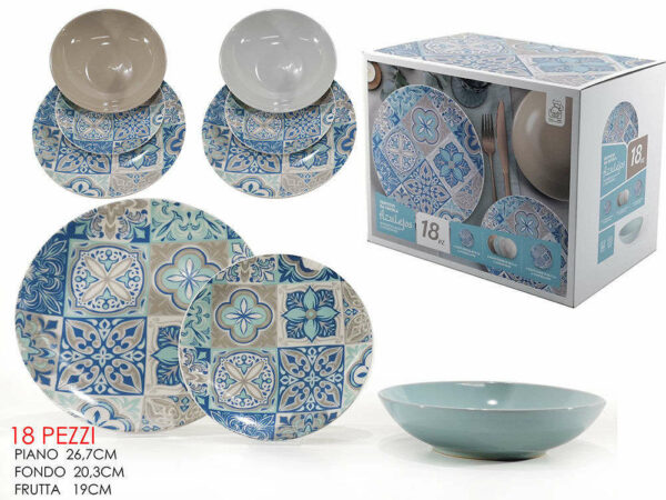Servizio Tavola in porcellana Azulejos 18 pezzi *
