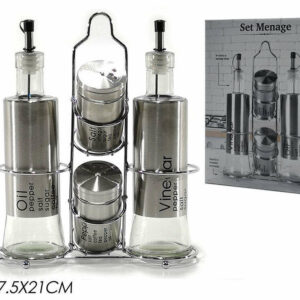 Set Menage in vetro e metallo *