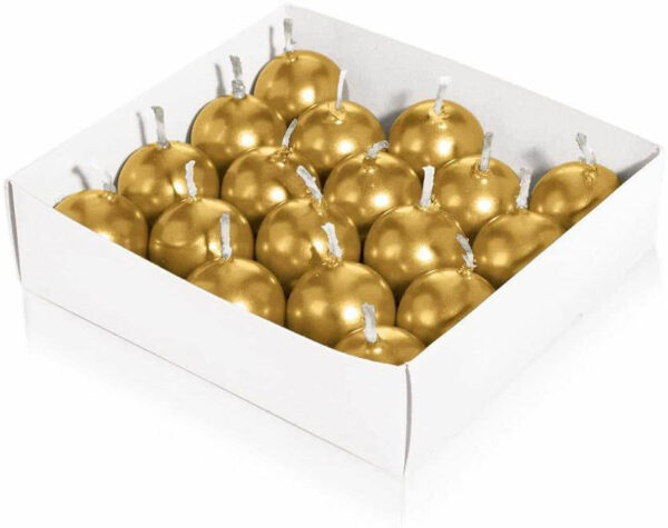 Candela Oro sfera 28 mm 18 pezzi *