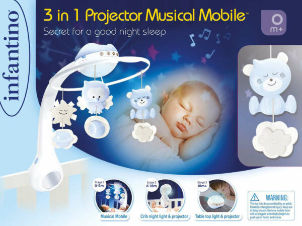 Infantino 2 in 1 Proiettore Musicale AZZURRO *