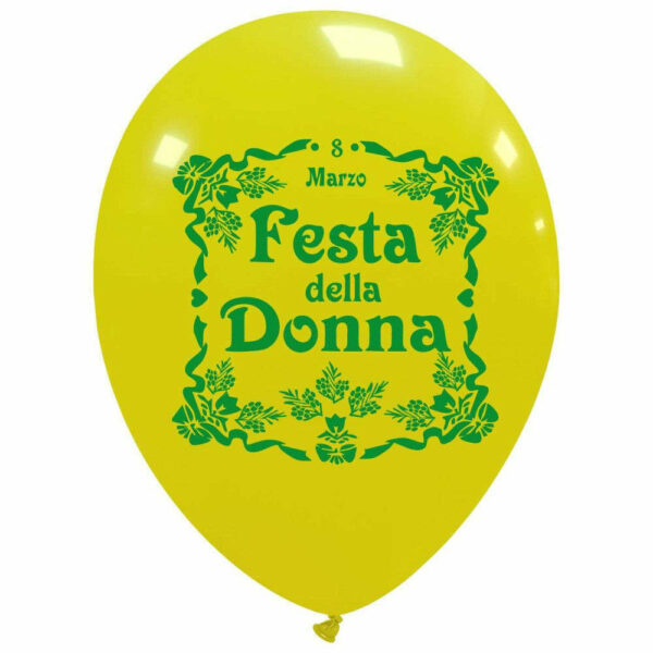 Palloncini in lattice 12'' 30 cm Gialli con stampa Festa della Donna 100 pezzi *