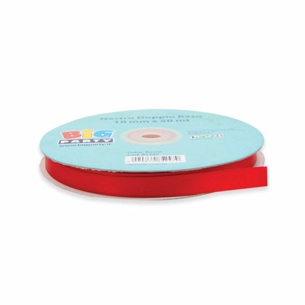 Nastro doppio raso Rosso 10 mm 50 metri *