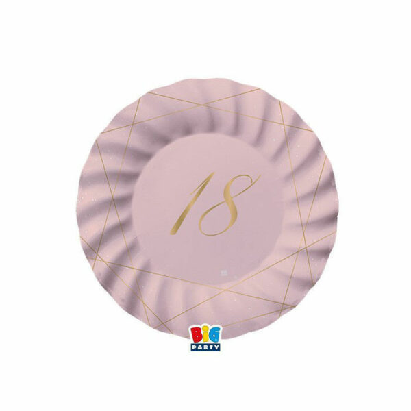 Piatti 20 cm 18 Anni Rosa 8 pezzi *