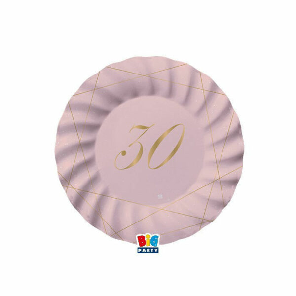 Piatti 20 cm 30 Anni Rosa 8 pezzi *