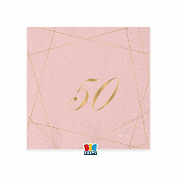 Tovaglioli 25x25 cm 50 Anni Rosa 20 pezzi *