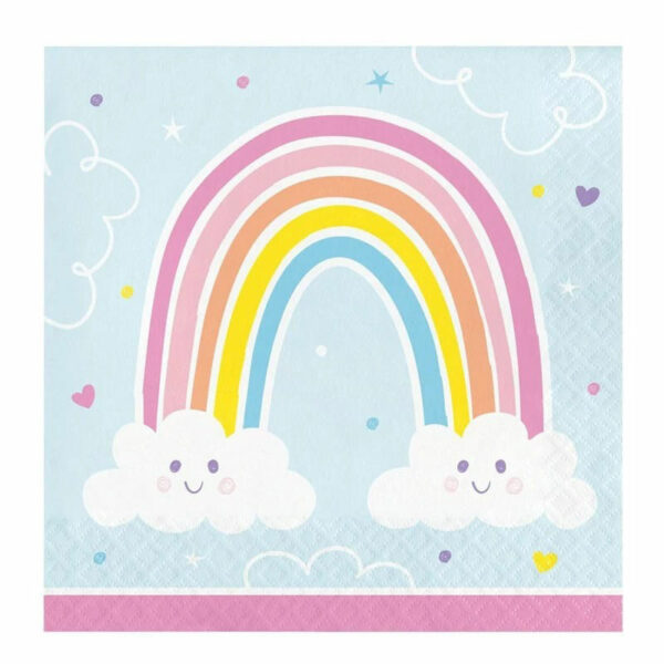 Tovaglioli 33x33 cm Happy Rainbow conf da 16 pz