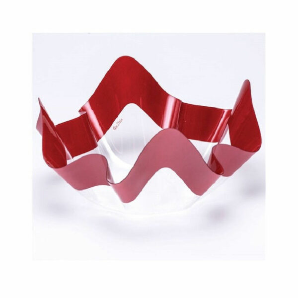 Porta Confetti Trasparente con Decorazione Rosso perlato 22,5x12 cm