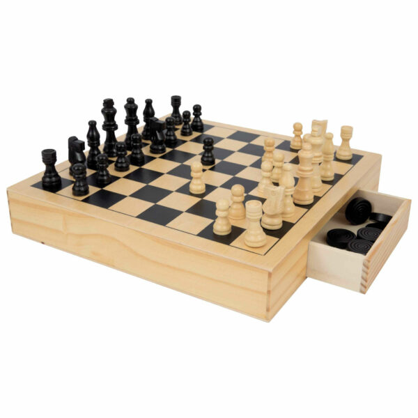 Dama e Scacchi in Legno con Cassettino - immagine 2