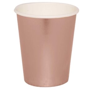 Bicchieri in carta 240 ml Rosa Gold 6 pezzi