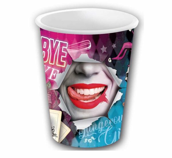 Bicchieri in carta 240 ml Dangerous Girl Harley Queen 6 pezzi *