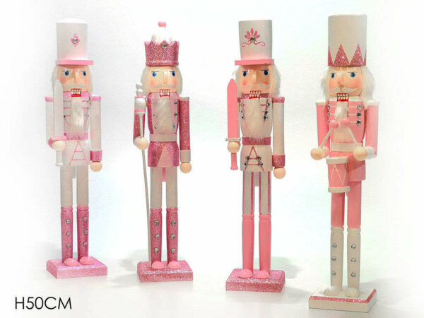 Soldatino Schiaccianoci 50 cm Rosa e bianco *