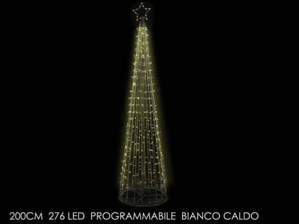 Albero Cono 276 Led Bianco Caldo 2 metri *