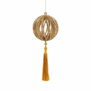 Sfera 10 cm Oro glitter con Nappa oro *