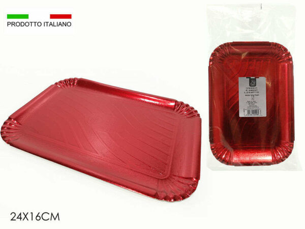 Set 4 vassoi Rossi 24x16 cm *