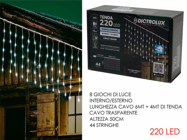 Tenda 220 LED Bianco freddo 4 metri *