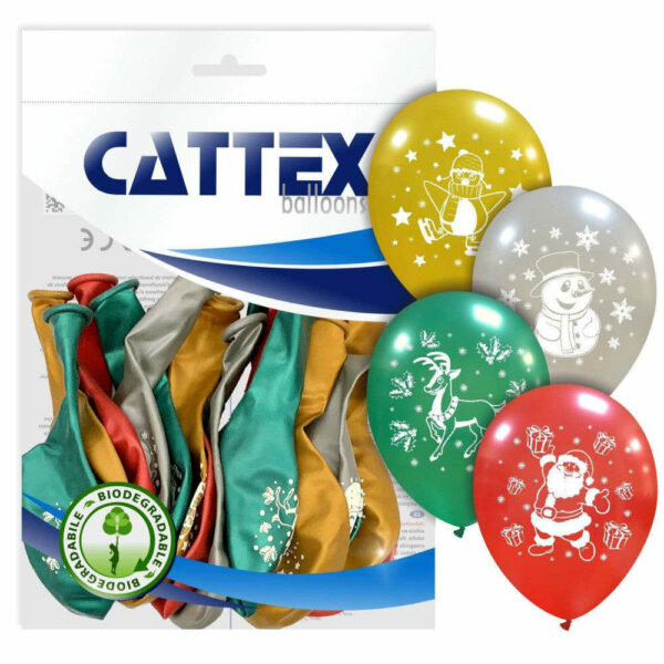 Palloncini 12'' Metal Mix Natale 20 pezzi *
