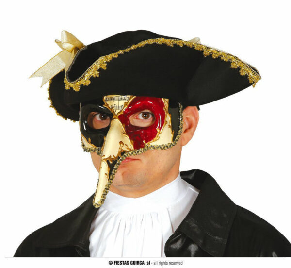 MASCHERA DECORATA VENEZIANA NASO LUNGO CON SUONO*