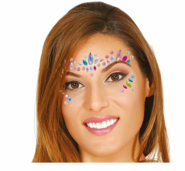 GIOIELLI ADESIVI PER IL VISO MULTICOLORE.*