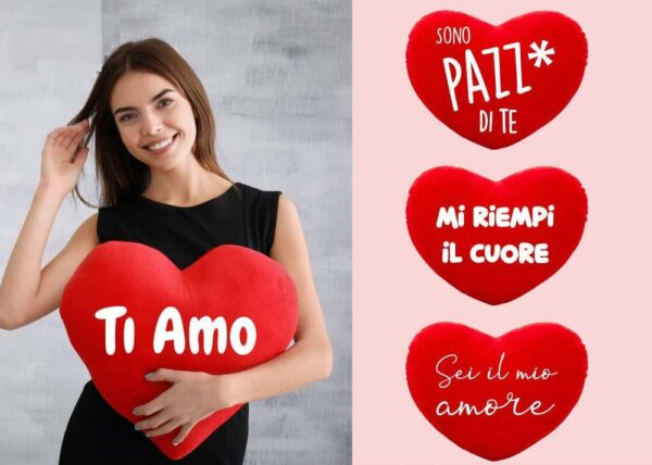 Cuscino Cuore 28 cm con frase *