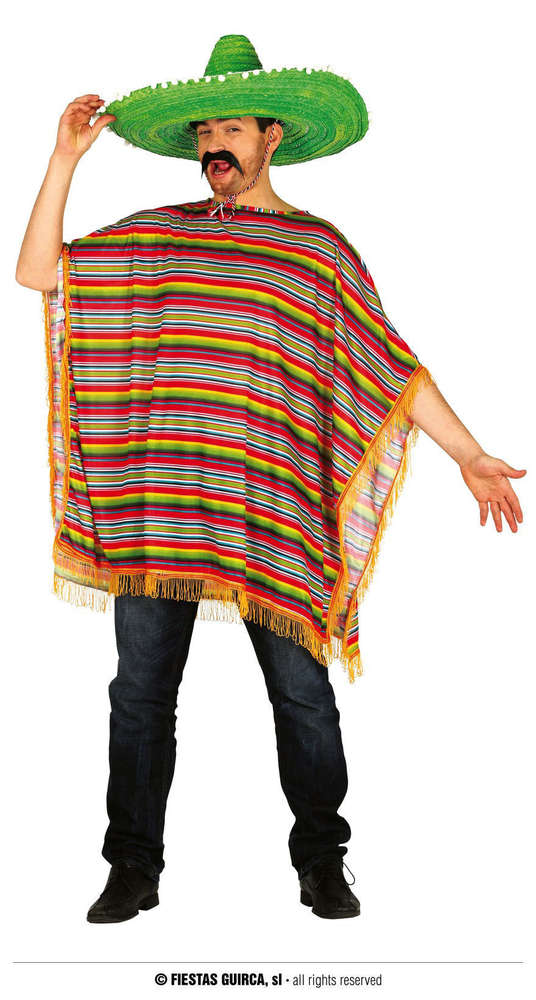 PONCHO MESSICANO ADULTO TAGLIA L 52-54*
