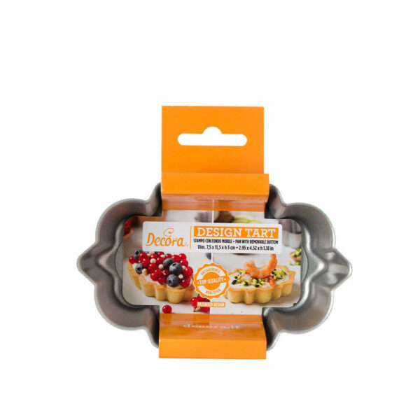 Stampo Crostata ovale fondo mobile 7,5x11,5 cm altezza 3 cm *