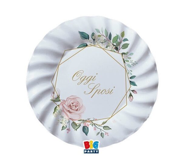 Piatti 20 cm Sposi Floral Geometric 8 pezzi *