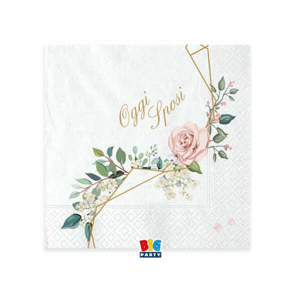 Tovaglioli 25x25 cm Sposi Floral Geometric 20 pezzi *