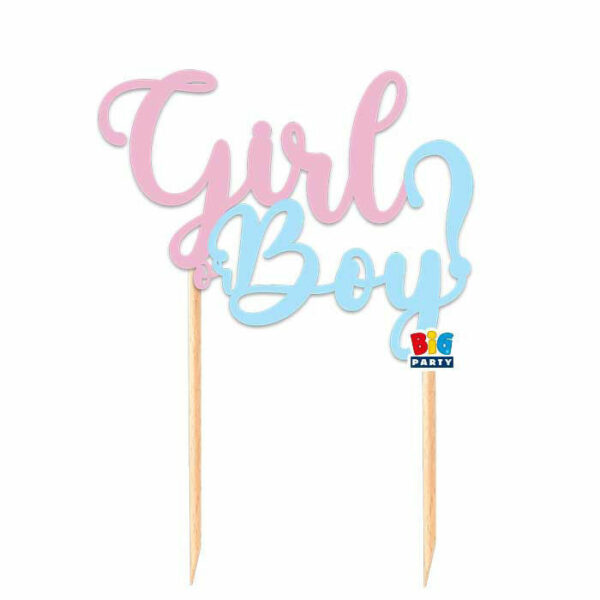 Cake Topper Italic 18x21 cm Baby Girl or Boy? *