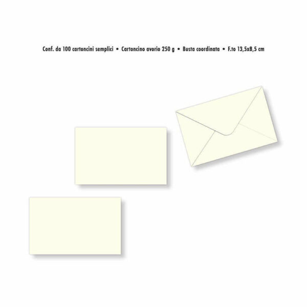 Biglietto Opalina Avorio 13,5x8,5 cm 100 pezzi *